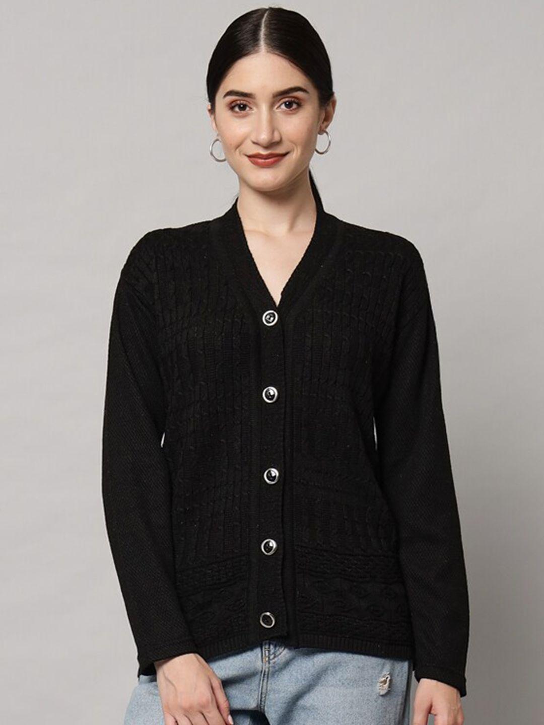 ewools cable knit v-neck pure woollen cardigan