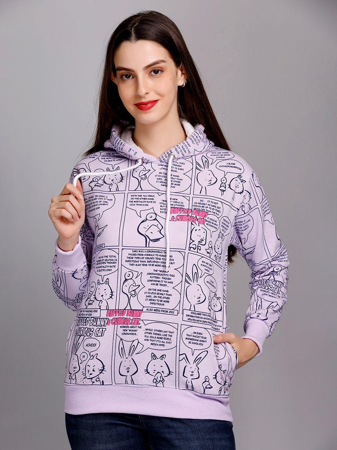 ewools conversational printed hooded pullover