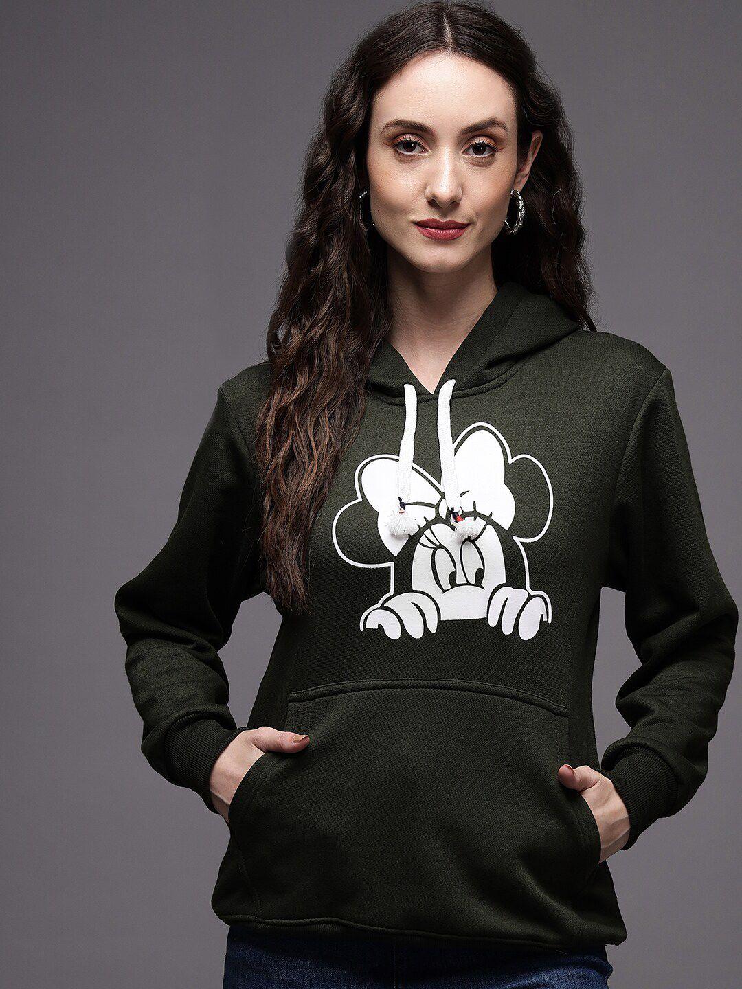 ewools mickey mouse printed hooded neck long sleeve pullover sweatshirt