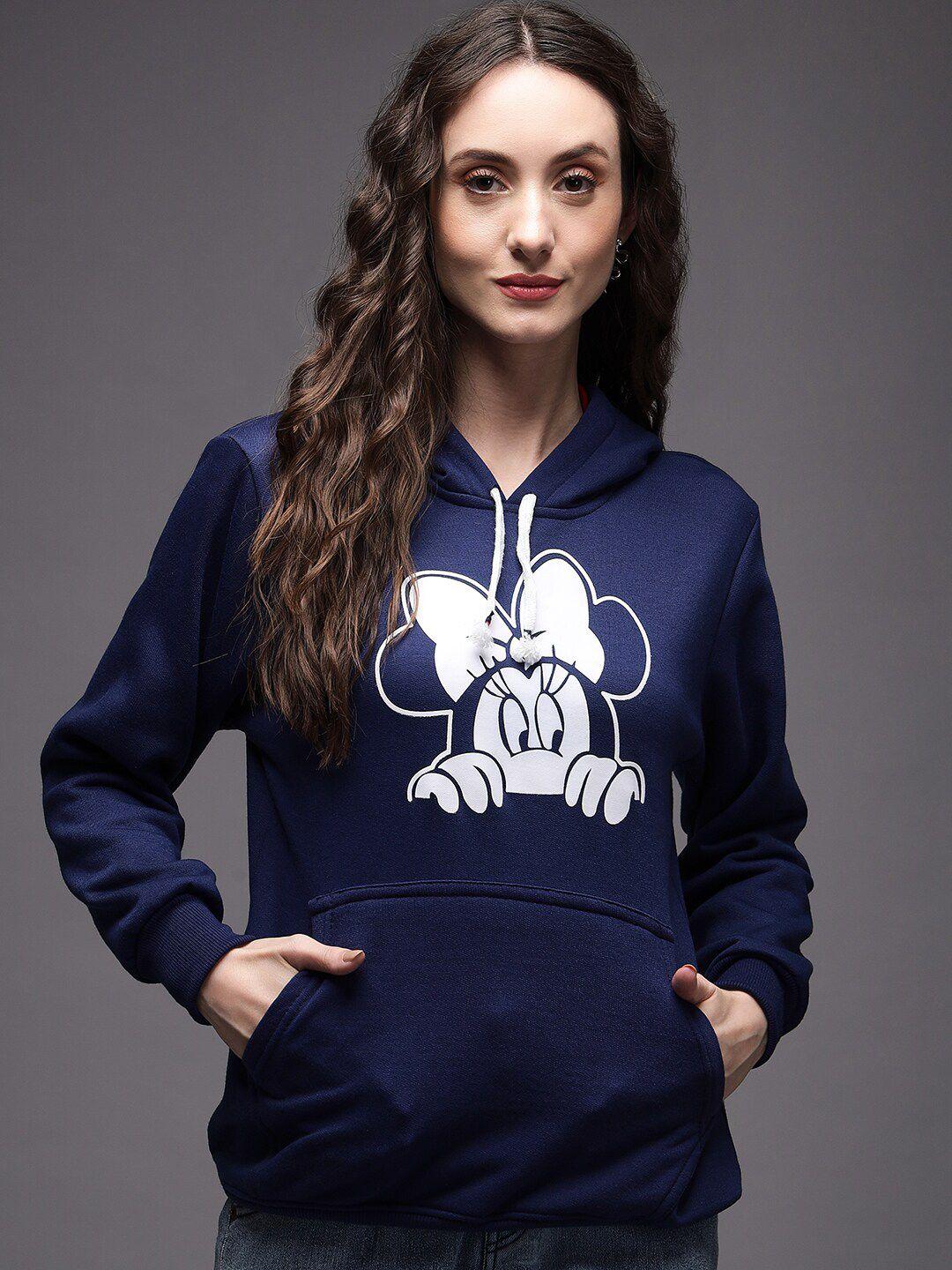 ewools mickey mouse printed hooded neck long sleeve pullover sweatshirt