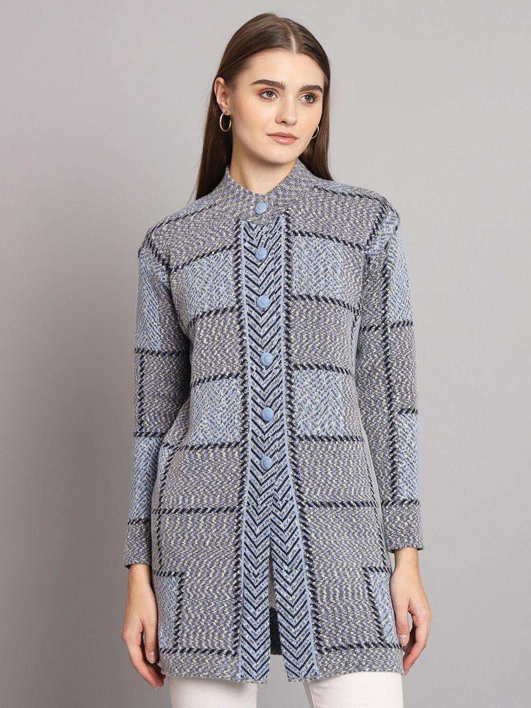 ewools striped acrylic wool longline cardigan sweater