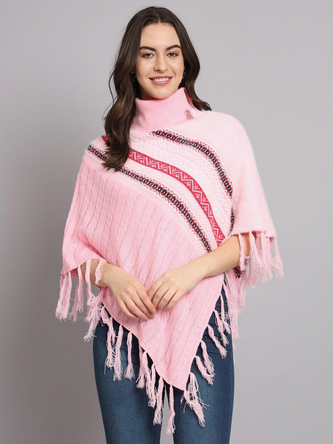 ewools striped turtle neck poncho sweaters
