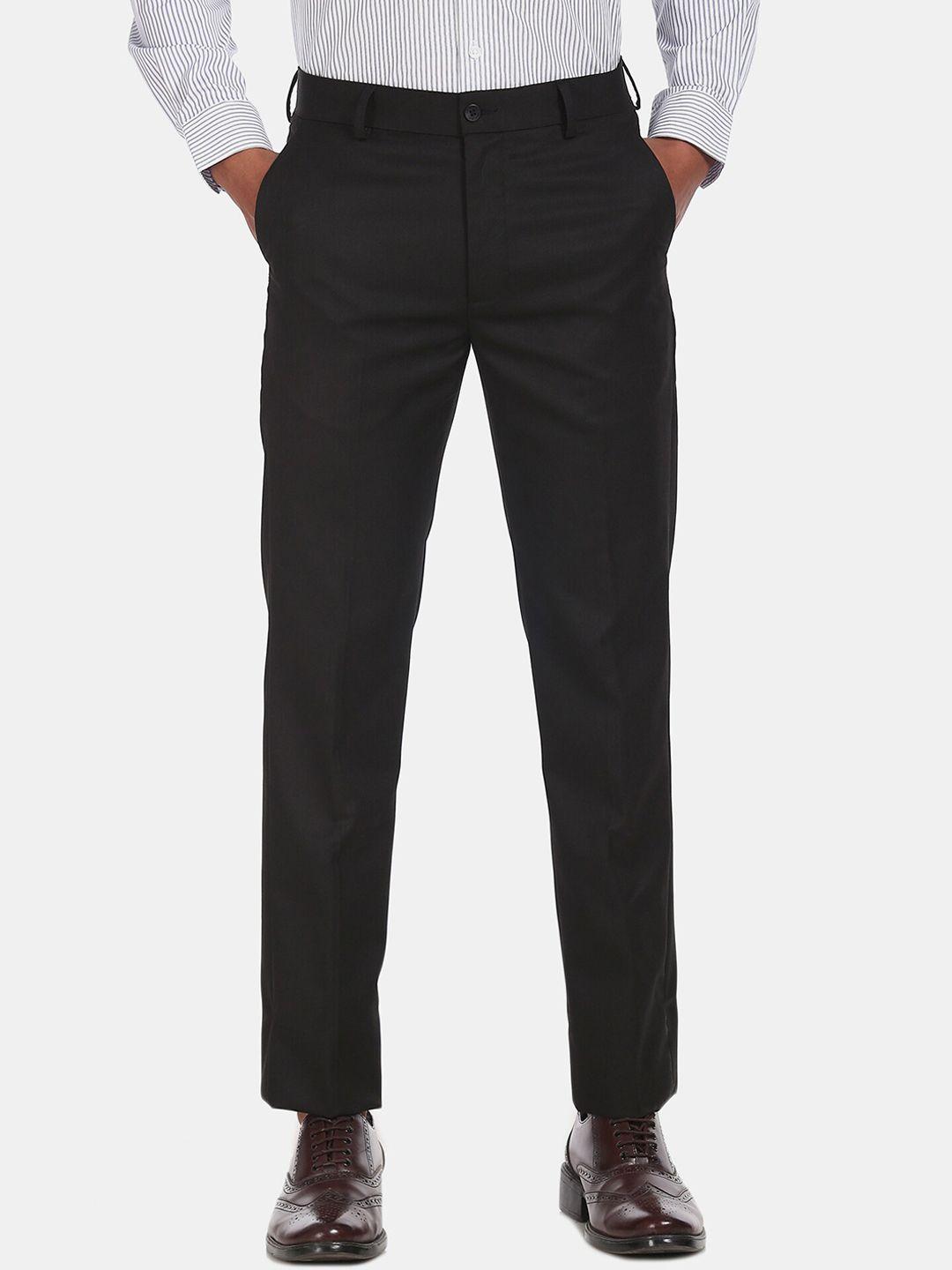 excalibur men black formal trousers