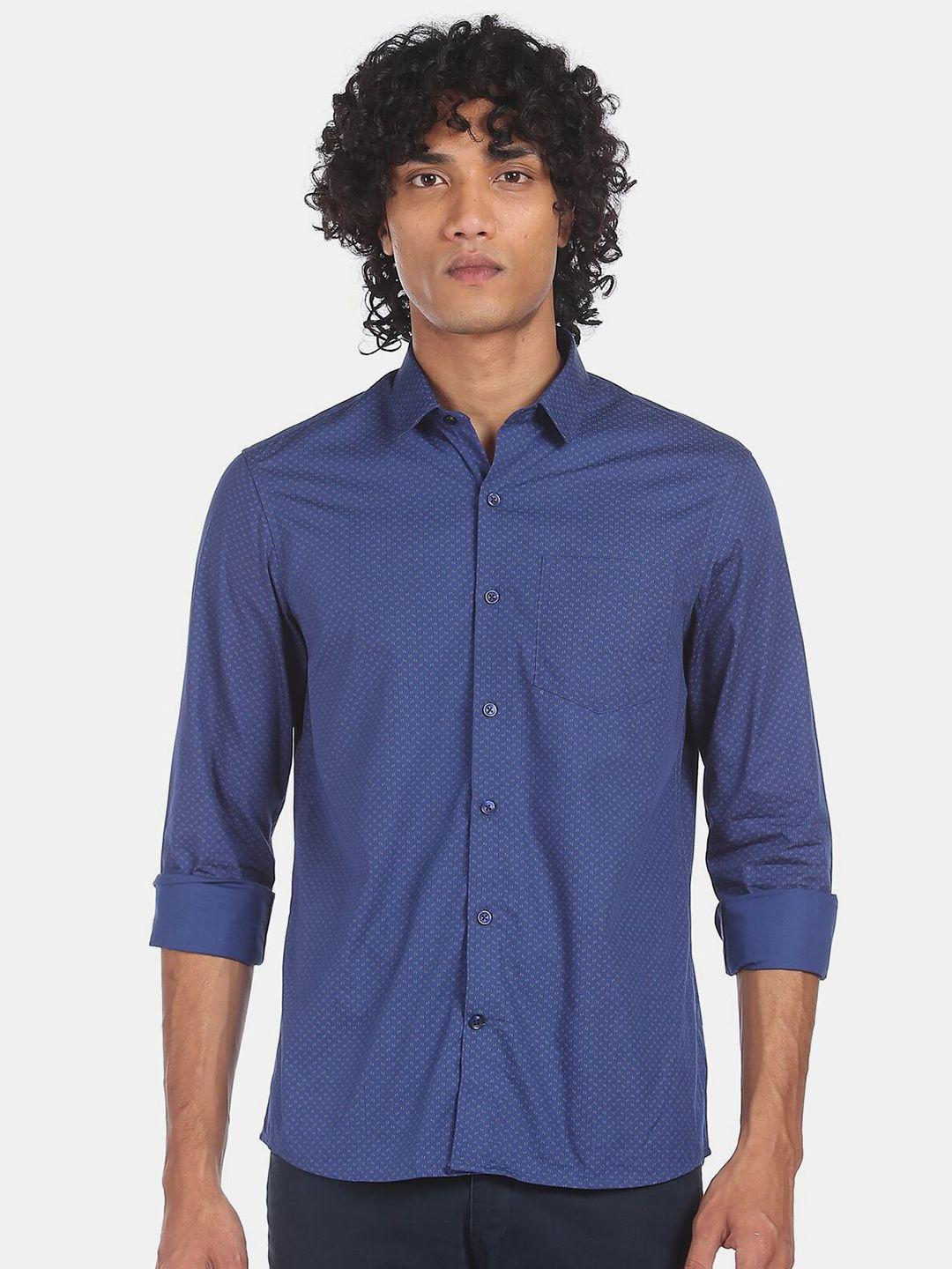 excalibur men blue casual shirt