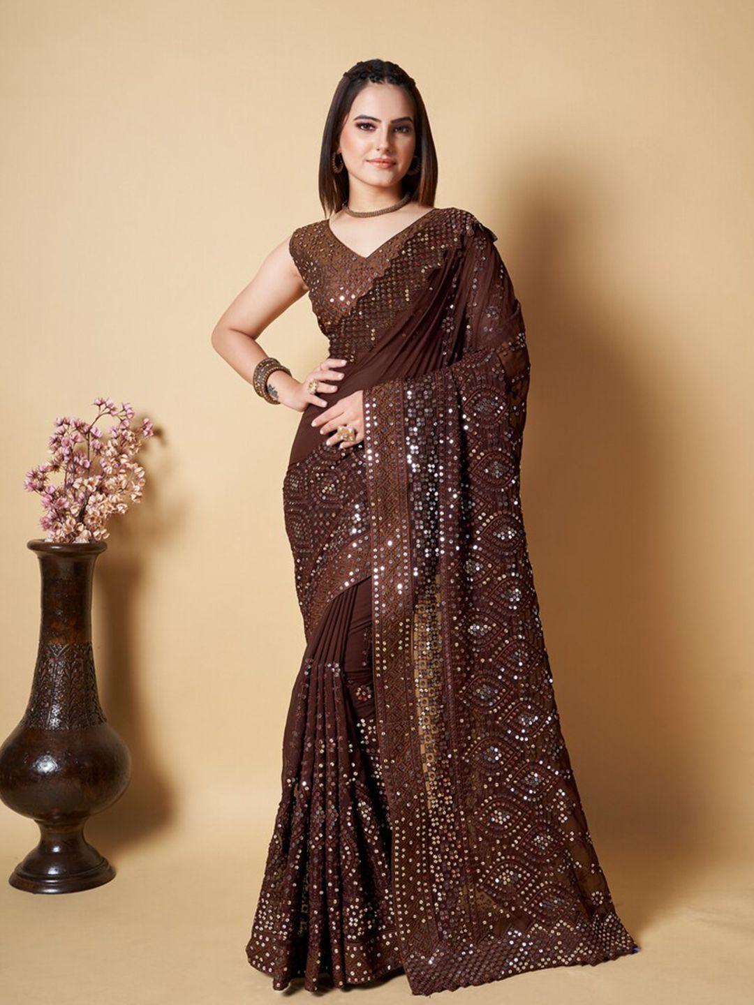 exclusiva embellished sequinned saree
