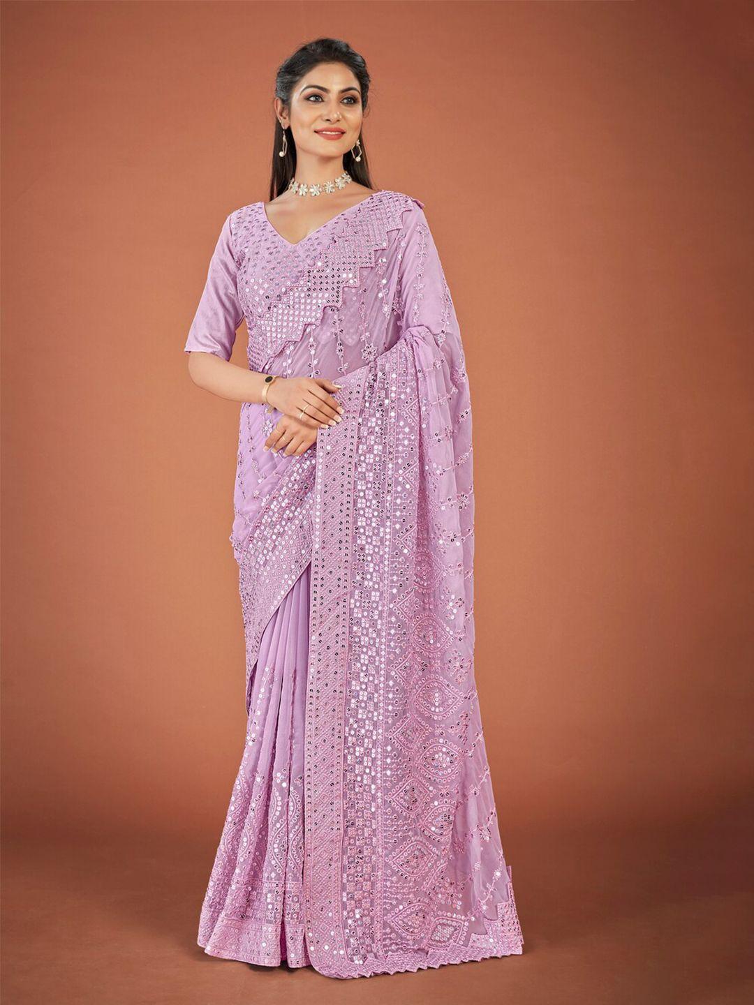 exclusiva sequinned embroidered saree