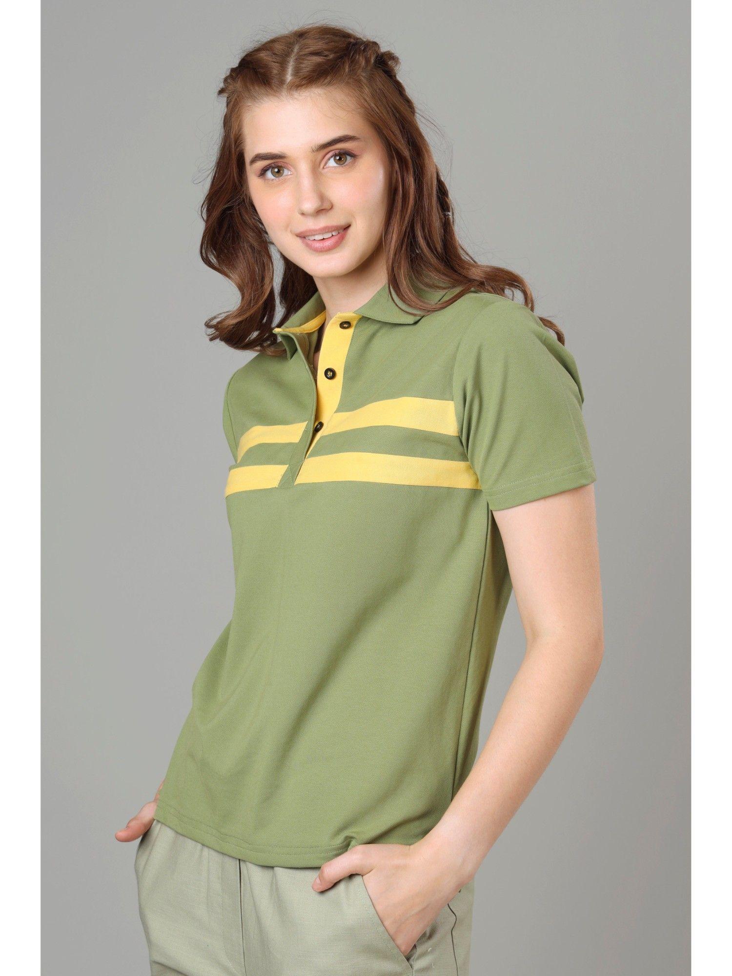 exclusive fern polo t-shirt for women - green