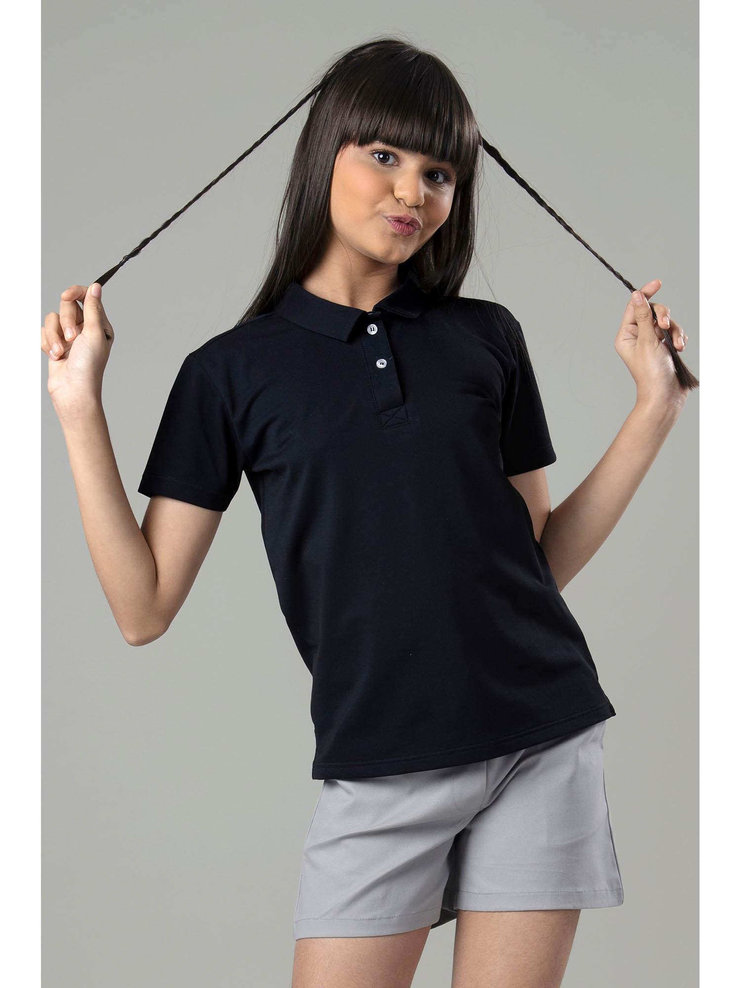 exclusive navy blue polo t-shirt for girls