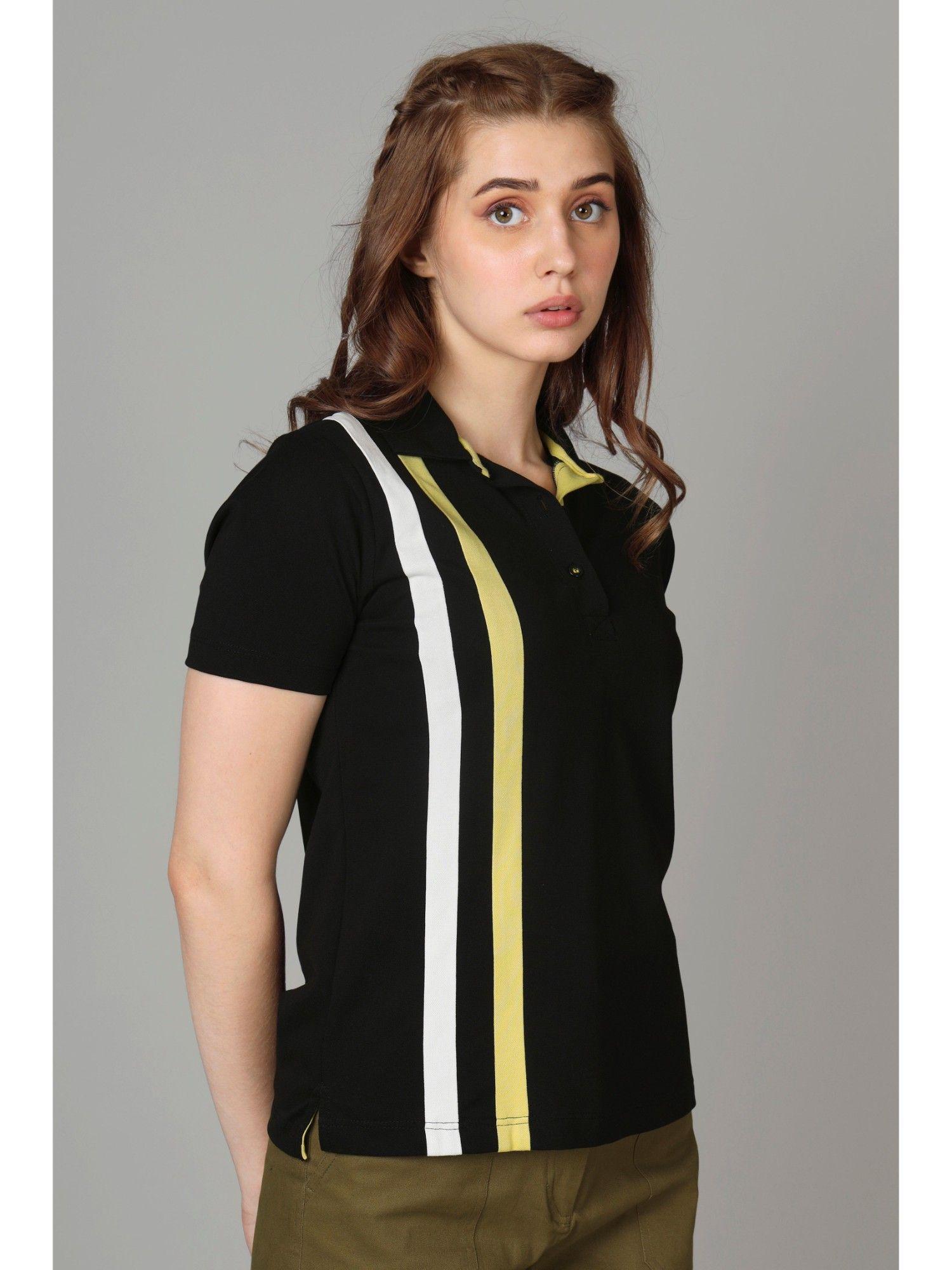 exclusive polo t-shirt for women - black