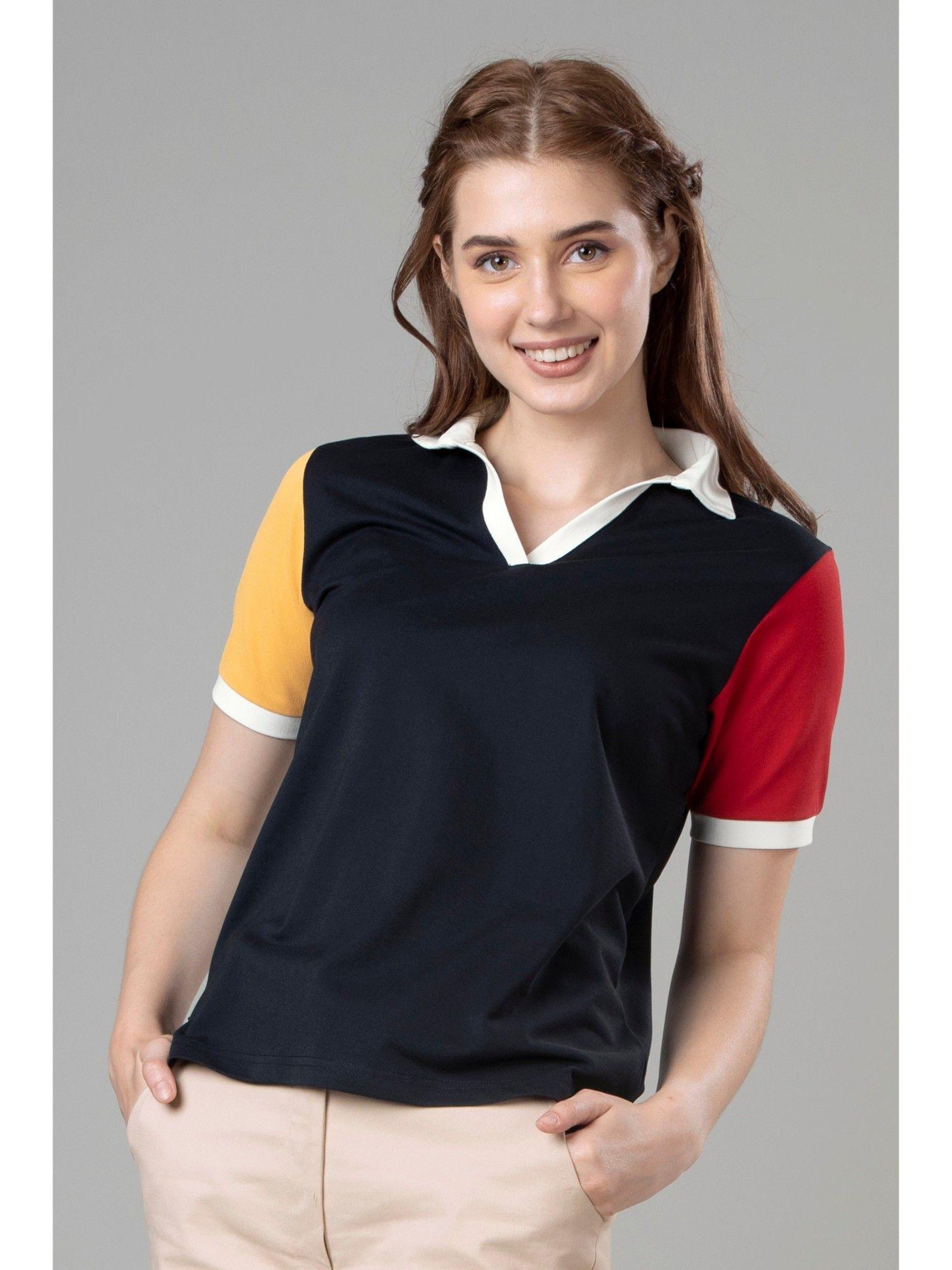 exclusive polo t-shirt for women - navy blue