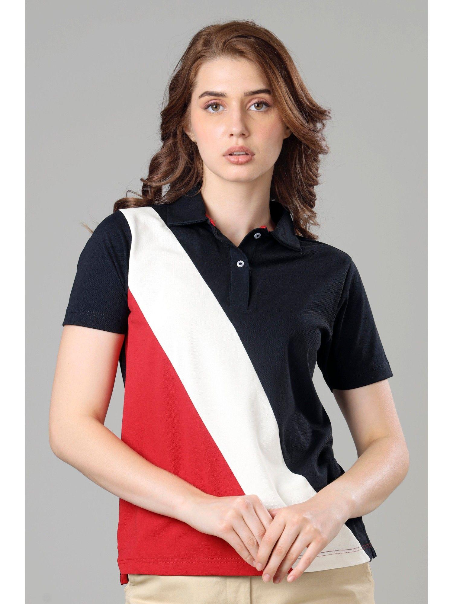 exclusive polo t-shirt for women - navy blue