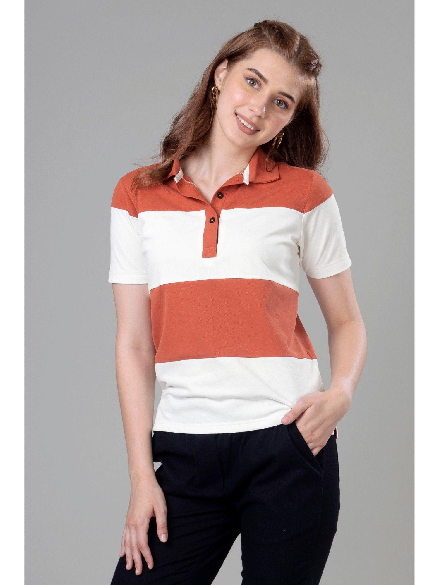 exclusive polo t-shirt for women - white