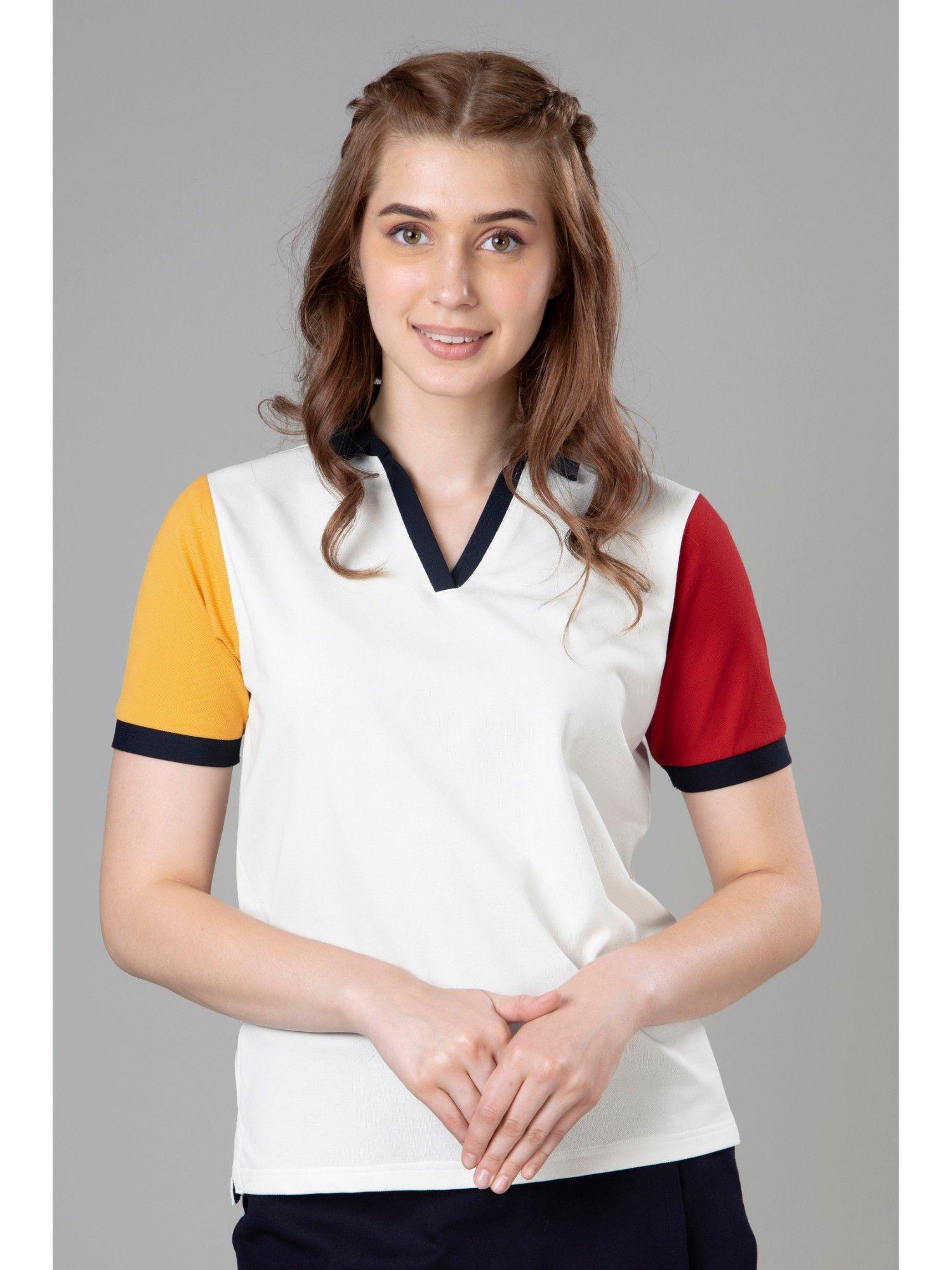 exclusive polo t-shirt for women - white