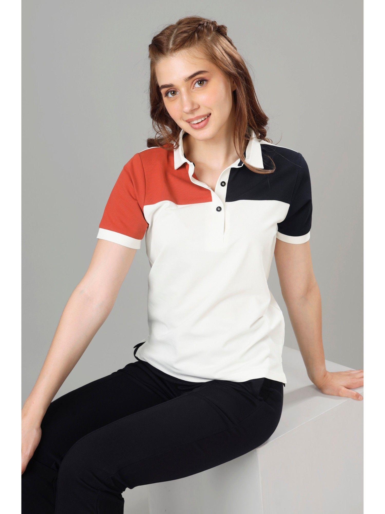 exclusive polo t-shirt for women - white