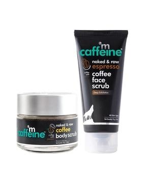 exfoliate coffee body scrub & espresso face scrub