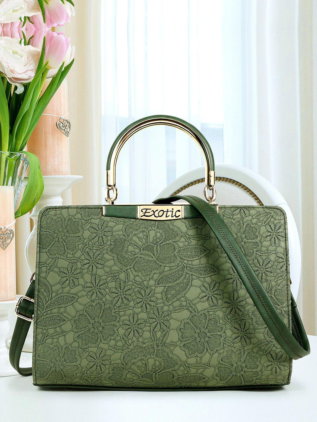 exotic green pu oversized shopper handheld bag