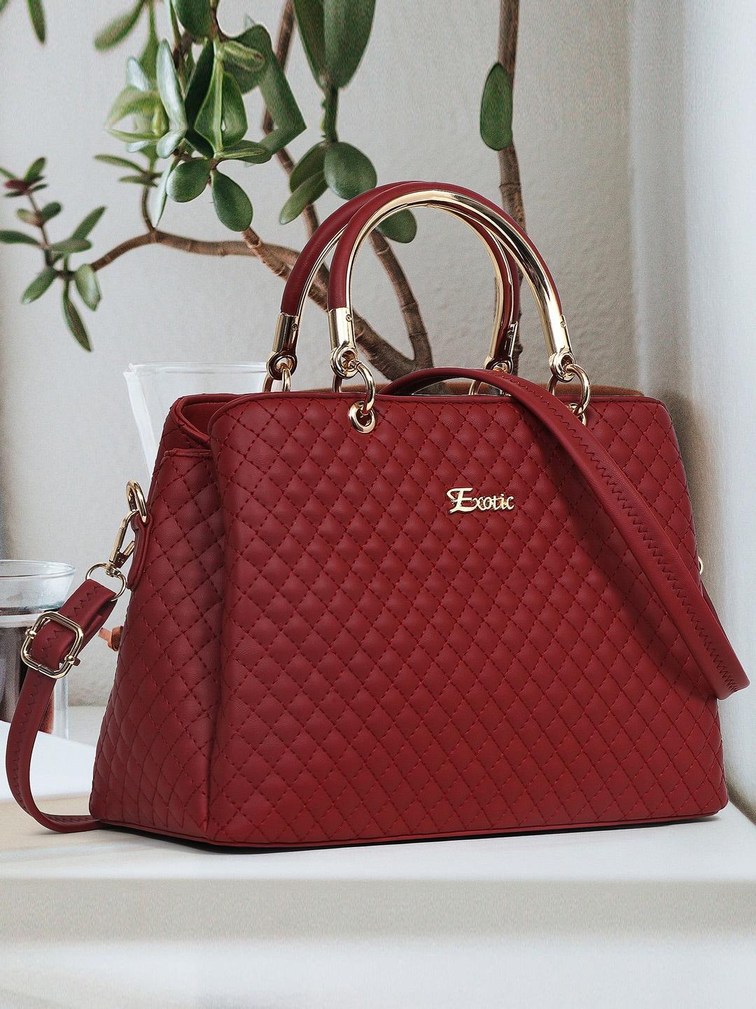 exotic structured handheld bag with quilted