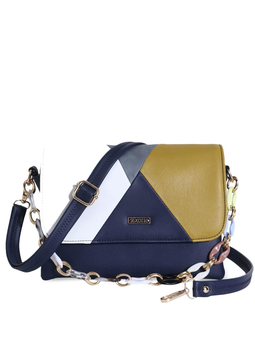 exotic blue structured sling bag