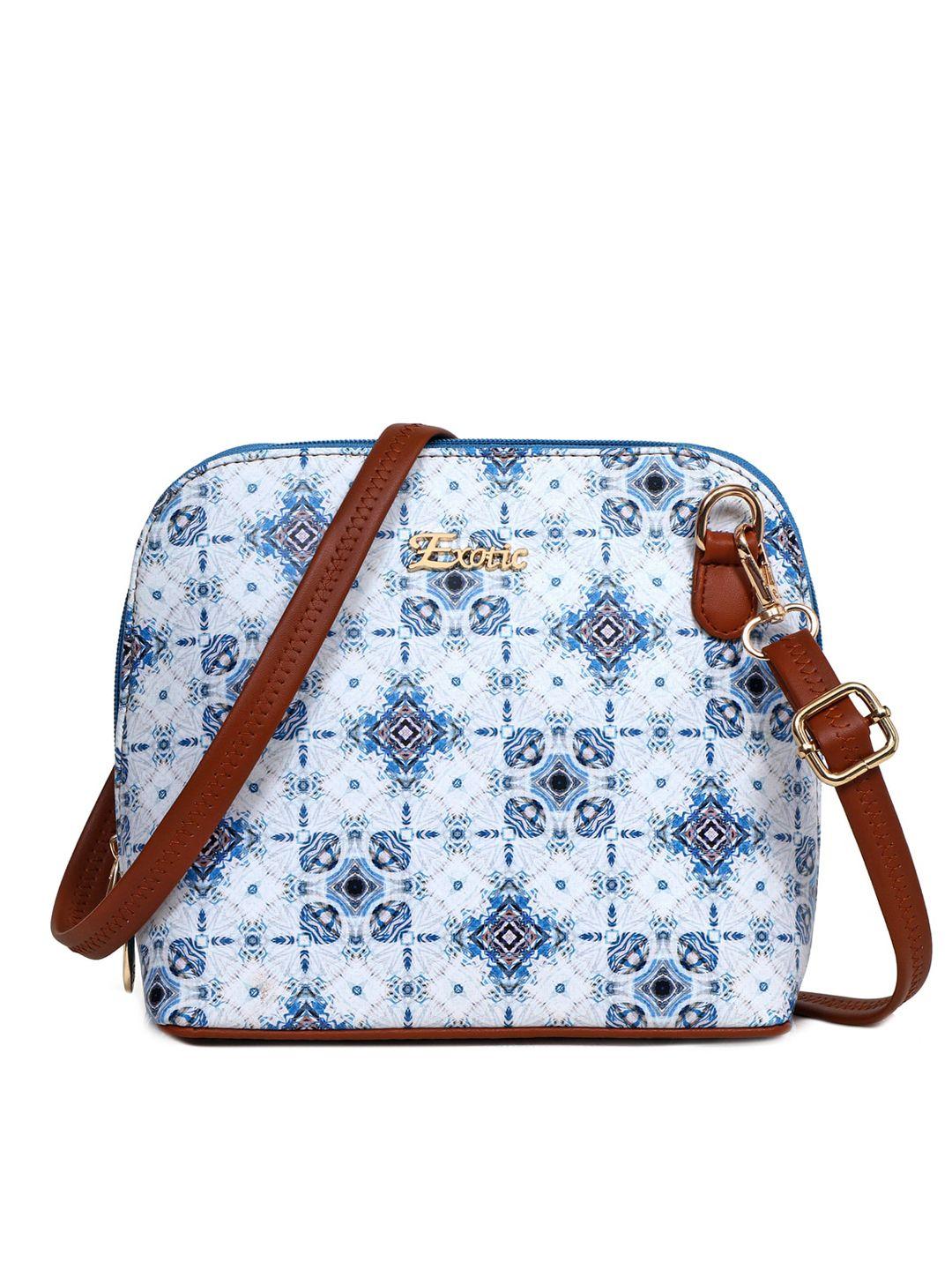 exotic ethnic motifs printed structured sling bag