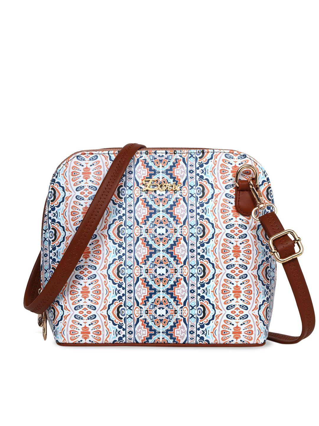 exotic ethnic motifs printed structured sling bag