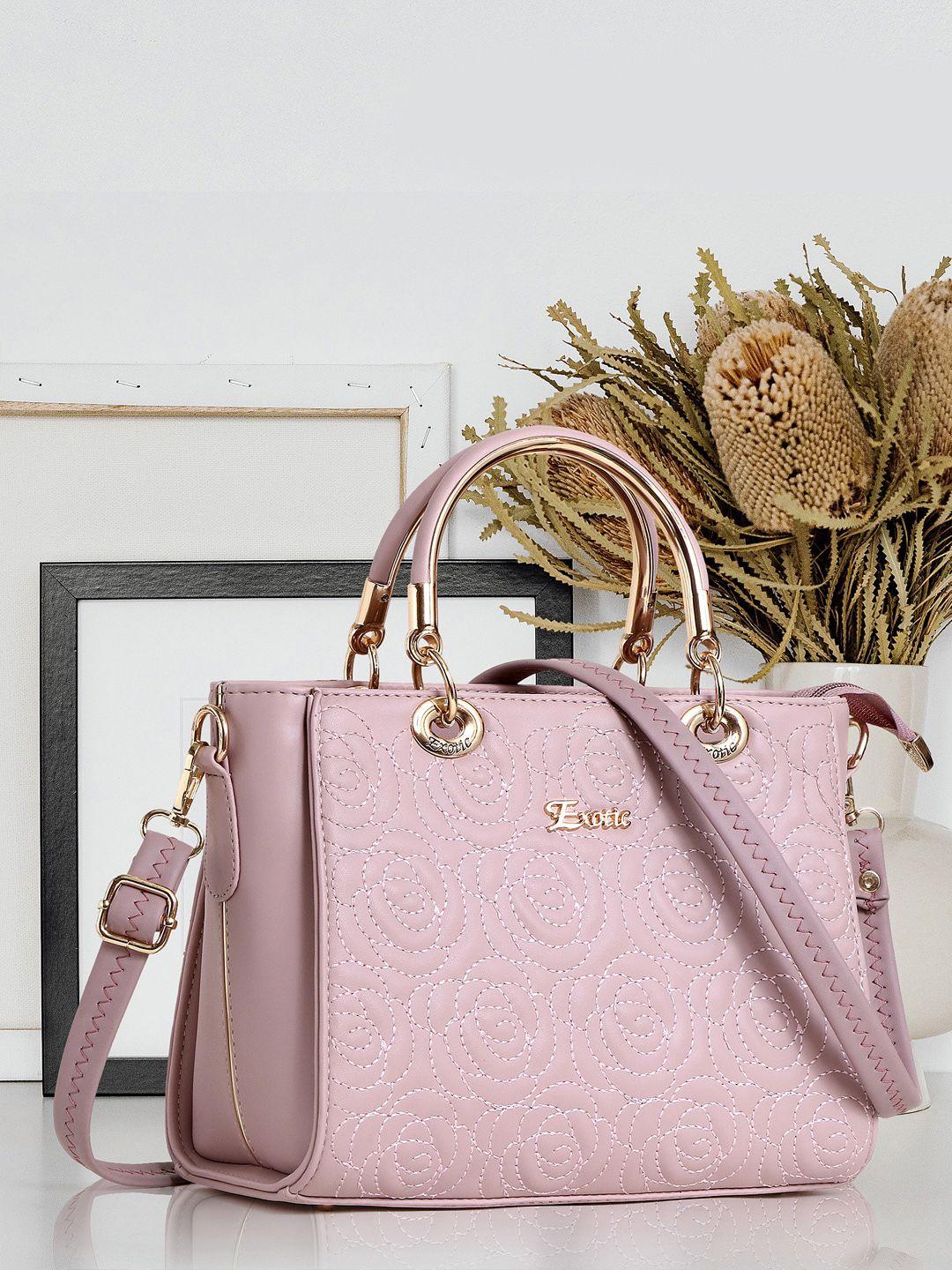 exotic floral embroidered structured handheld bag