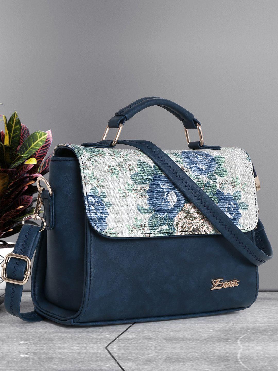 exotic floral printed structured satchel