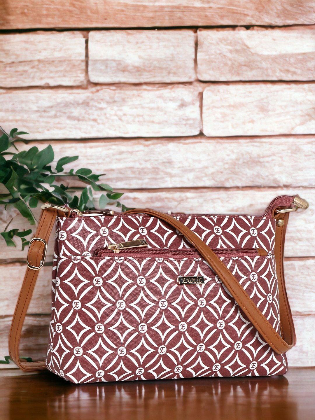 exotic geometric printed structured sling bag