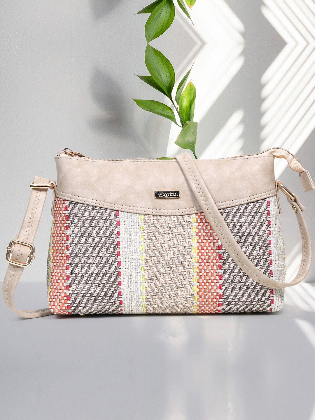 exotic geometric textured pu half moon sling bag