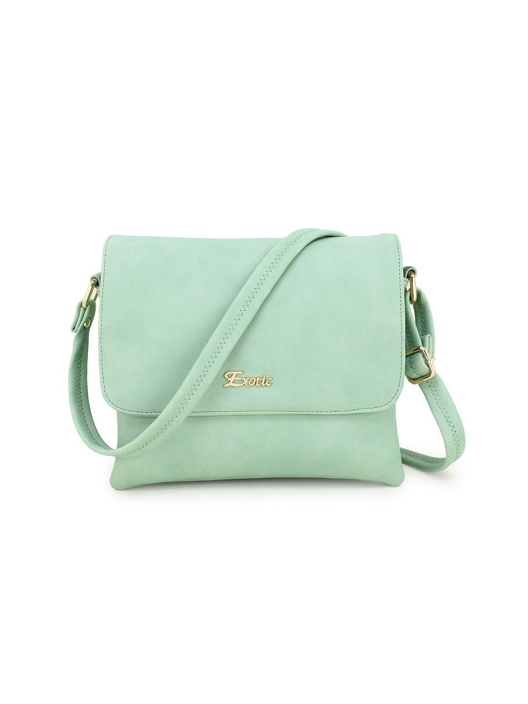 exotic green pu structured sling bag