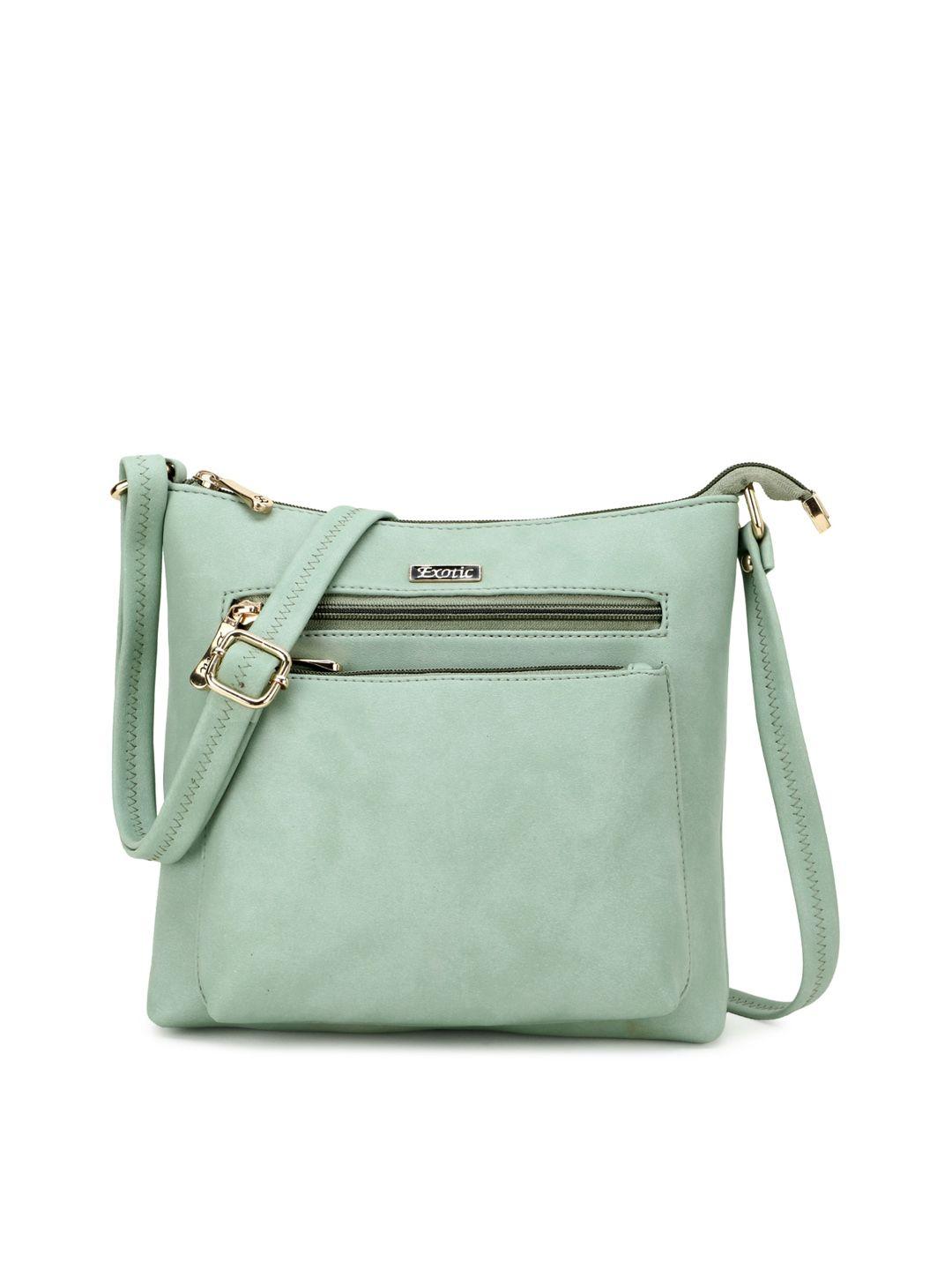 exotic green pu swagger sling bag