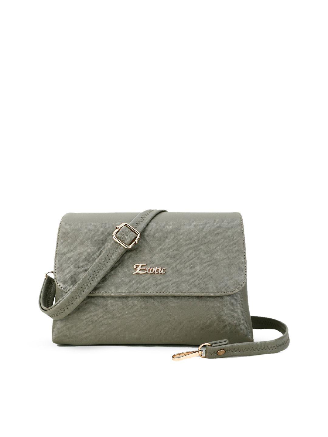 exotic grey structured sling bag