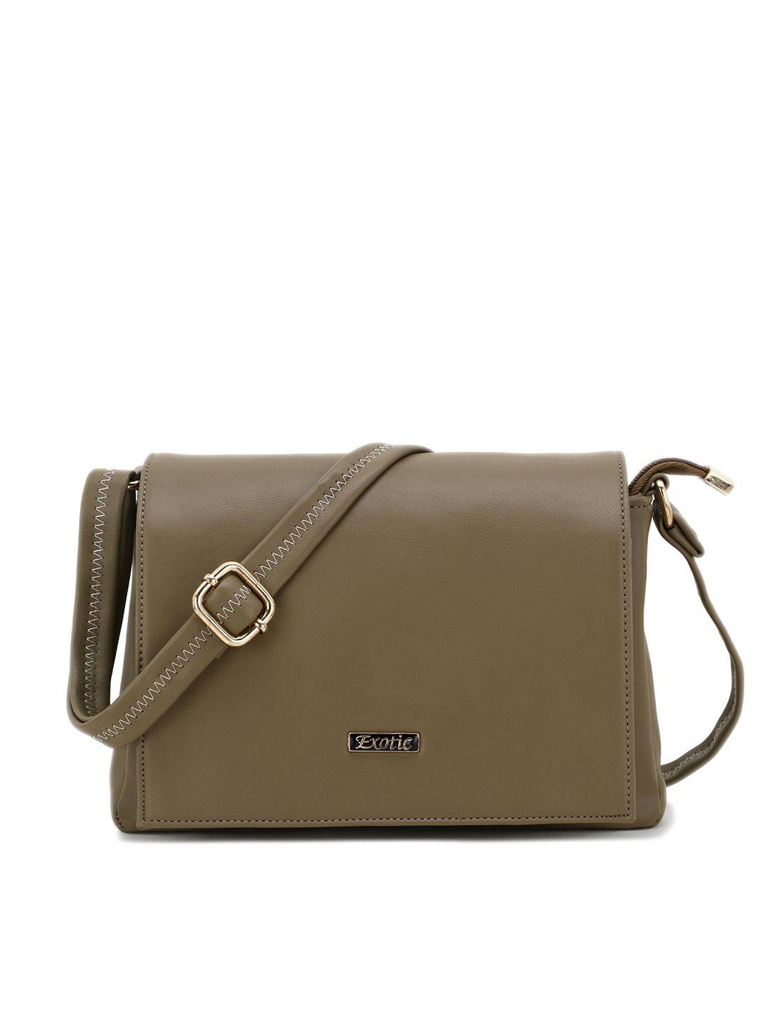 exotic olive green structured sling bag