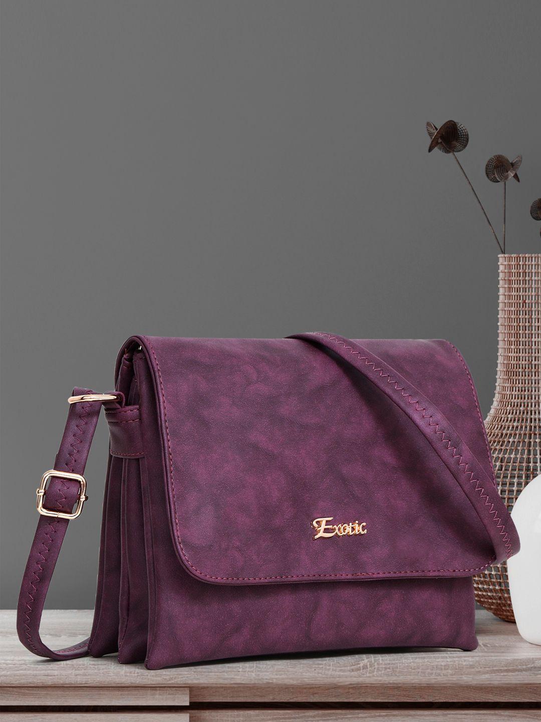 exotic purple pu structured sling bag