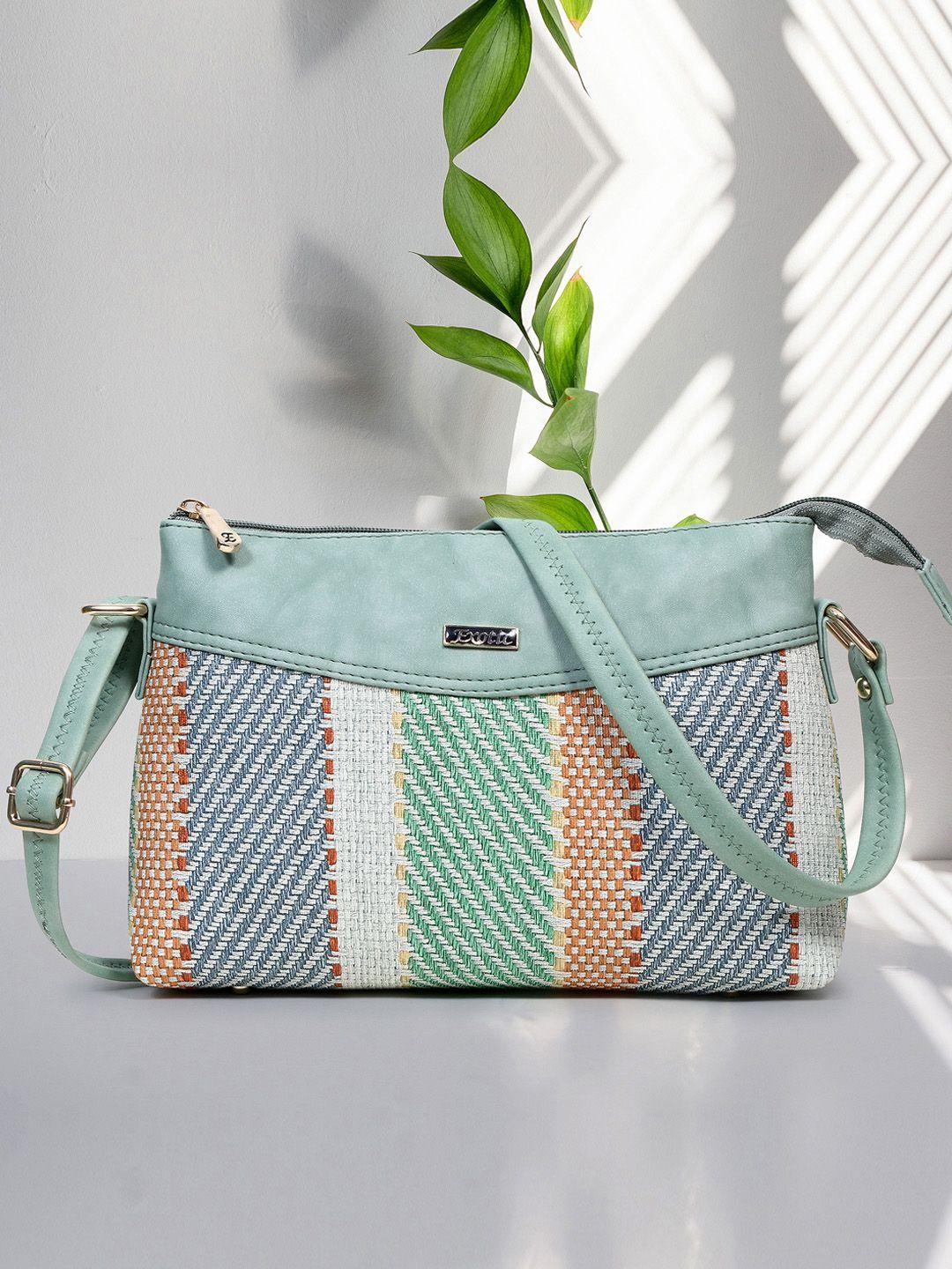 exotic striped structured sling bag