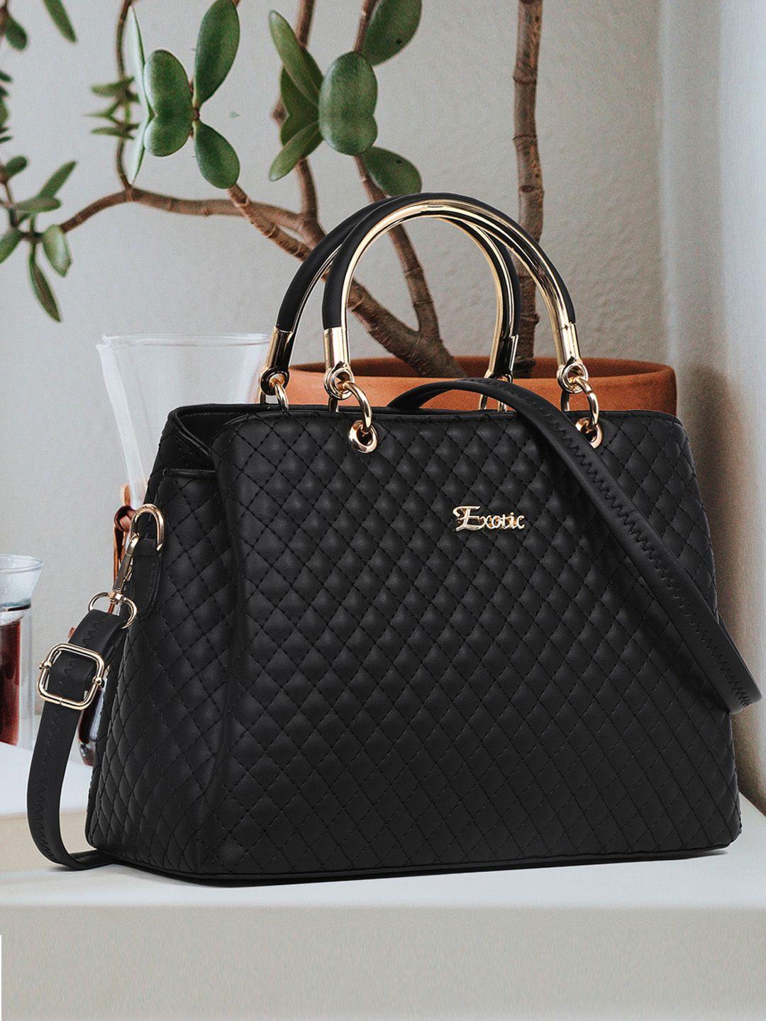 exotic structured handheld bag with quilted