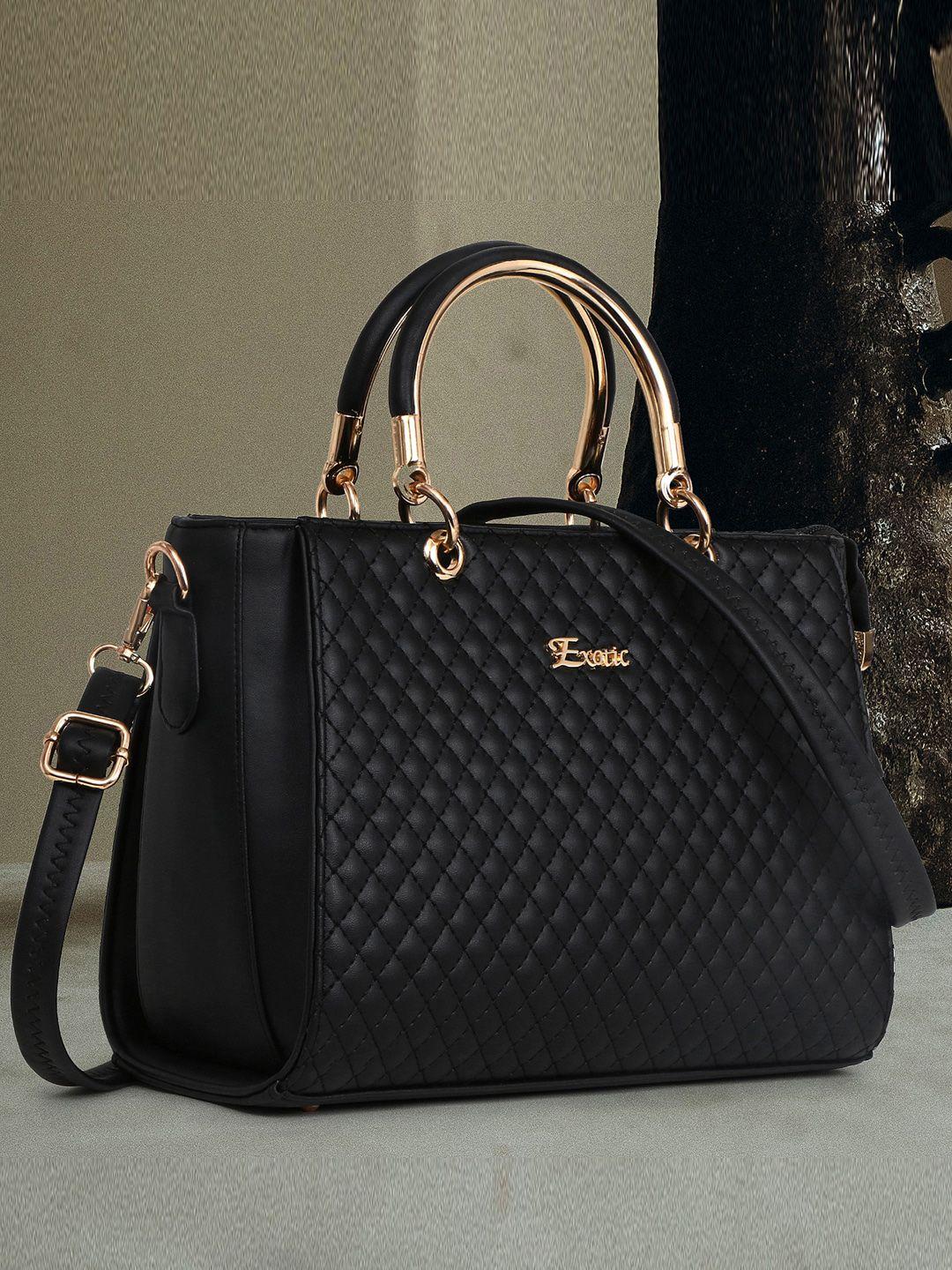 exotic structured handheld bag with quilted