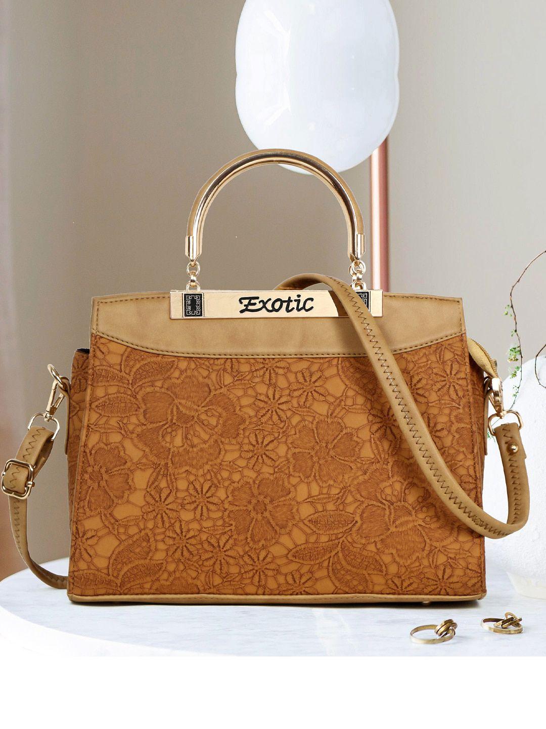exotic textured pu shopper handheld bag