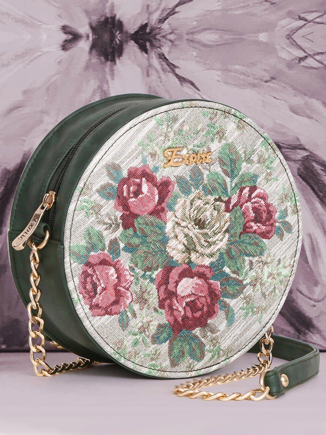 exotic women floral printed circular sling bag