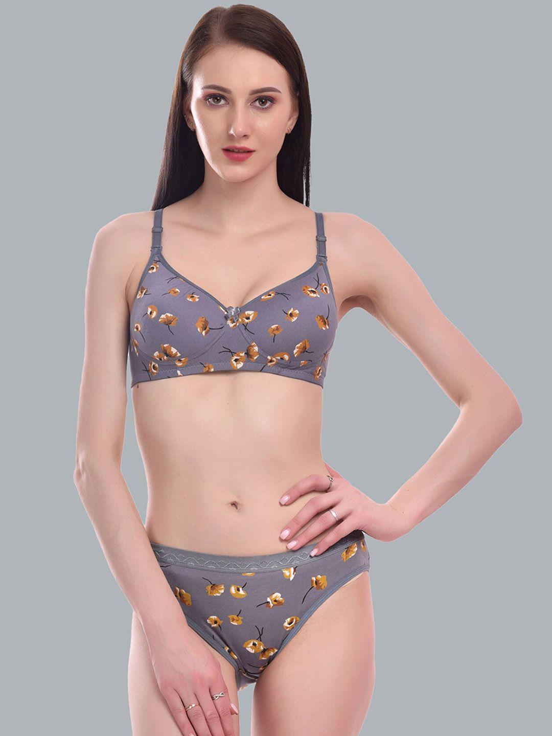 extoes printed cotton lingerie set