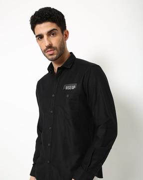 extra slim fit shirt with typographic print