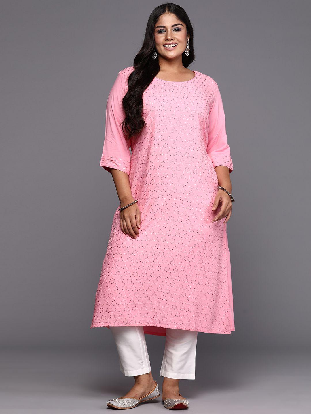 extra love by libas plus size embellished sequinned kurta