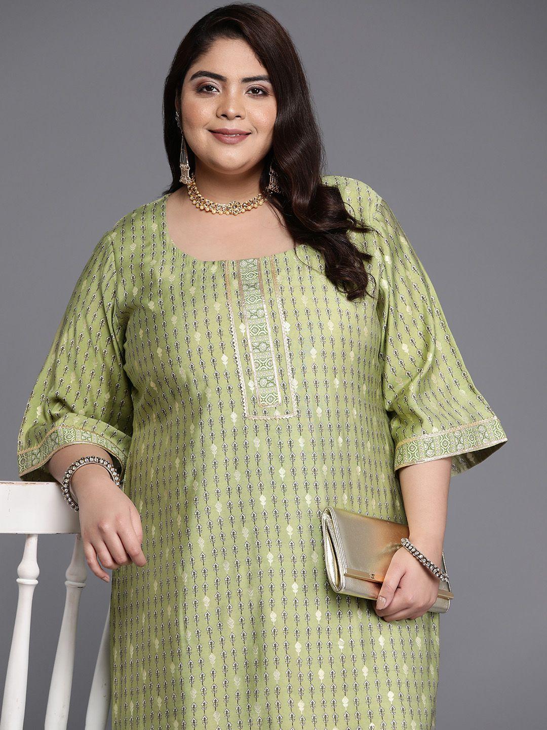 extra love by libas plus size floral printed flared sleeves gotta patti kurta