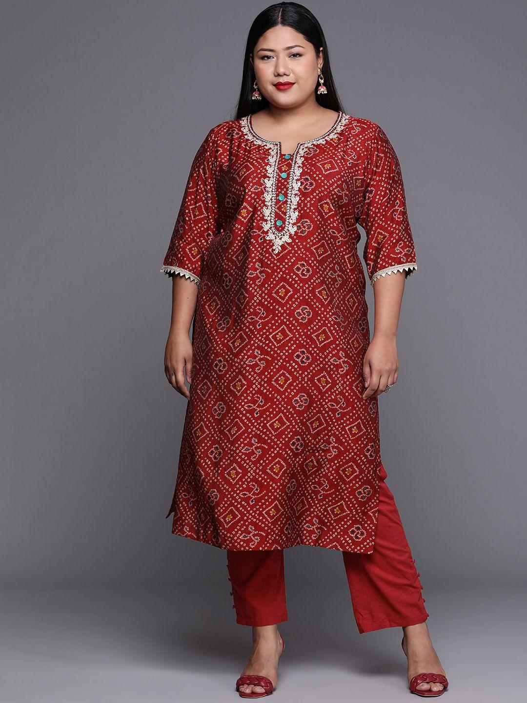 extra love by libas women bandhani printed kurta