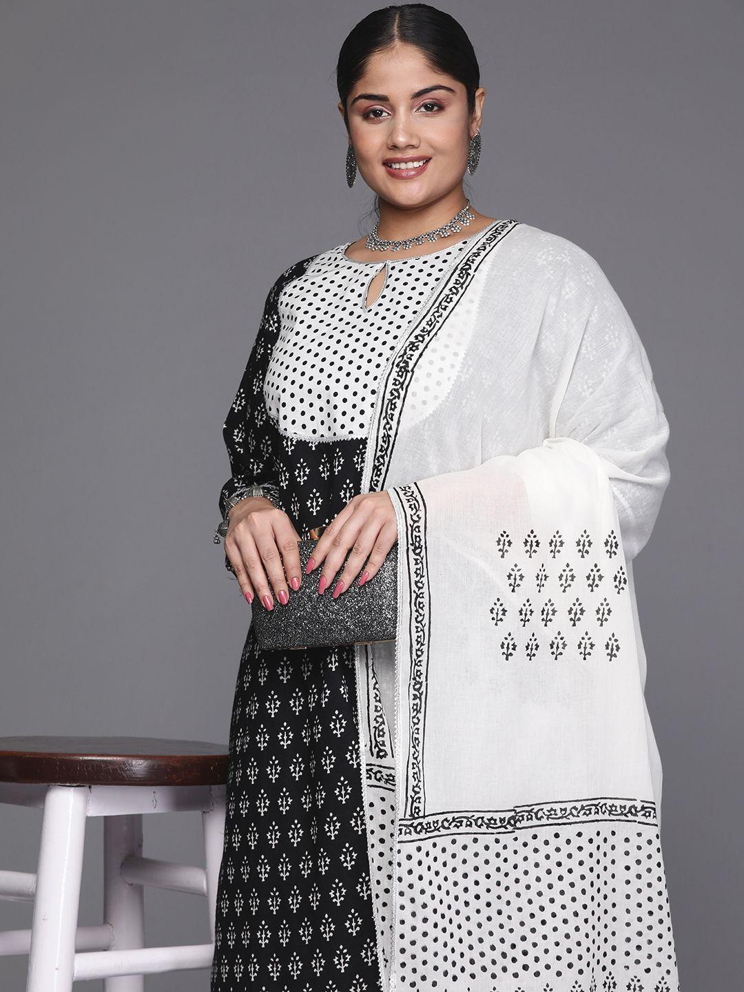 extra love by libas women plus size yoke design kurta with salwar & with dupatta