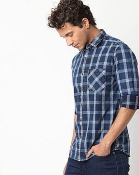 extra slim fit checked shirt