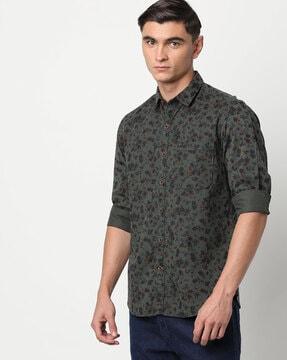 extra slim fit floral print shirt