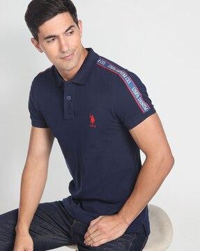 extra slim fit polo t-shirt with logo embroidery