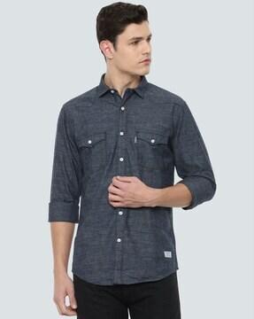 extra slim fit shirt with flap pockets