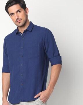 extra slim fit shirt with patch pocket