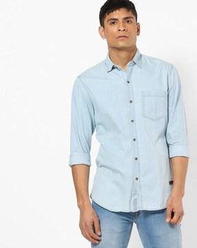 extra slim fit shirt with patch pocket